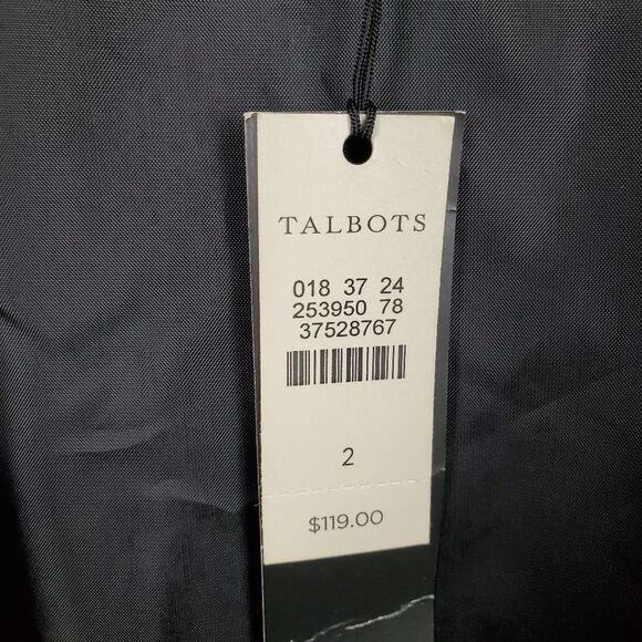 TALBOTS Black Velvet Plaid Print A-Line Pleated Skirt Size 2 - Picture 6 of 6